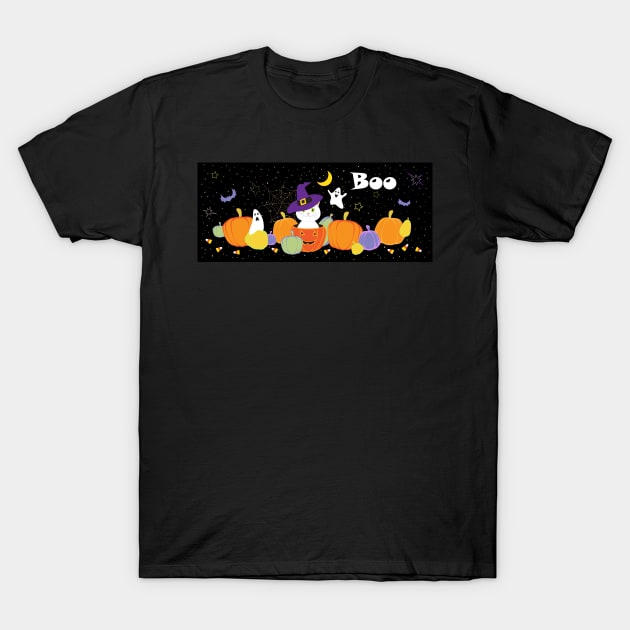 Halloween Cute Cat in Witch Hat T-Shirt by in_pictures